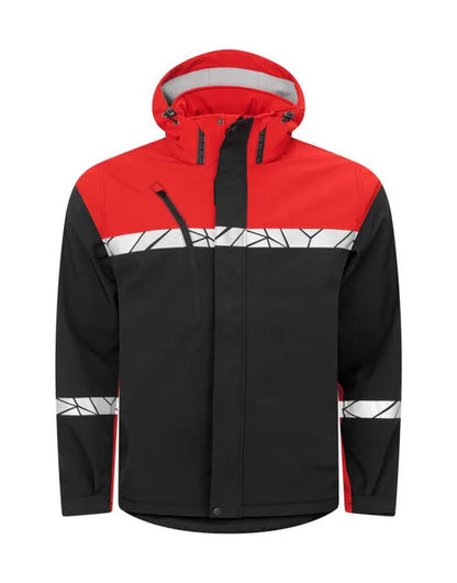 Pro-Job - Progression 7400 Softshell Jacket - Black Red - Customisable Workwear