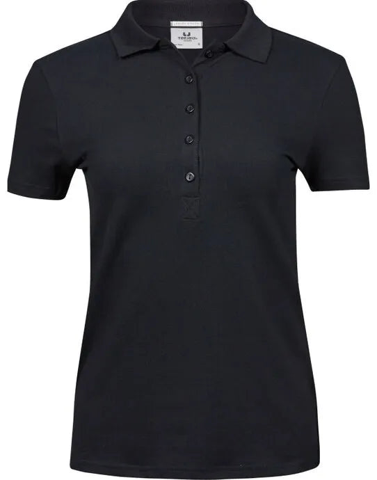 Ladies Luxury Stretch Polo Tj145 - Black M - Customisable POLO SHIRTS