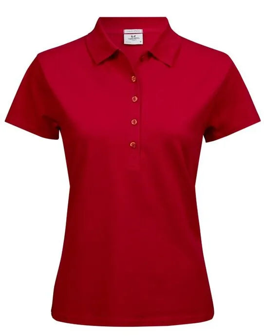 Ladies Luxury Stretch Polo Tj145 - Red S - Customisable POLO SHIRTS
