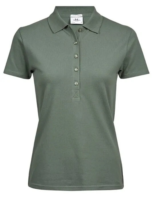 Ladies Luxury Stretch Polo Tj145 - Leaf Green XL - Customisable POLO SHIRTS