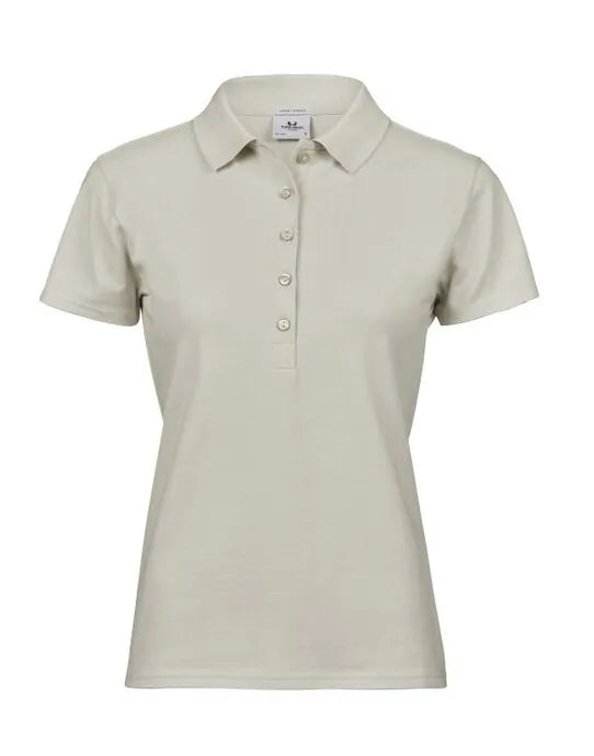 Ladies Luxury Stretch Polo Tj145 - Cement 2XL - Customisable POLO SHIRTS