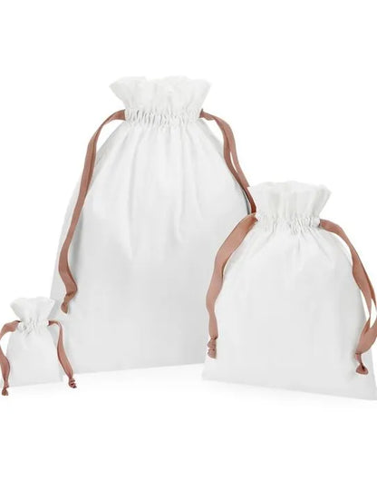 Westford Mill Cotton Bag W Ribbon Cord w121