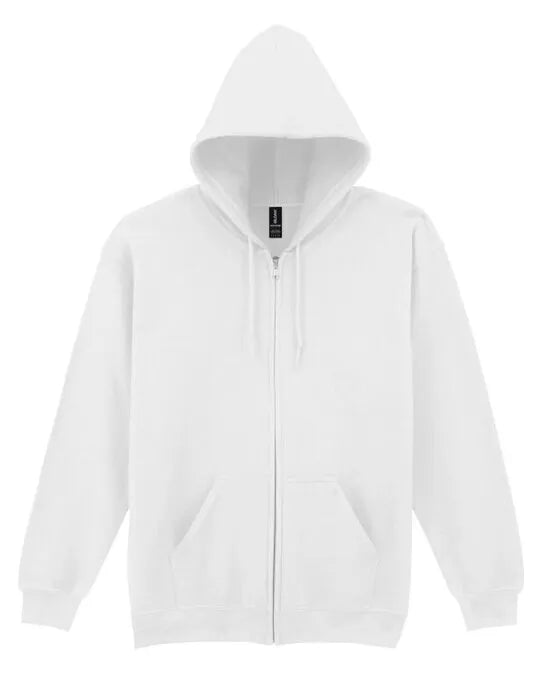 Gildan Heavy Blend Adult Zip Hood Sweat - White - 18600