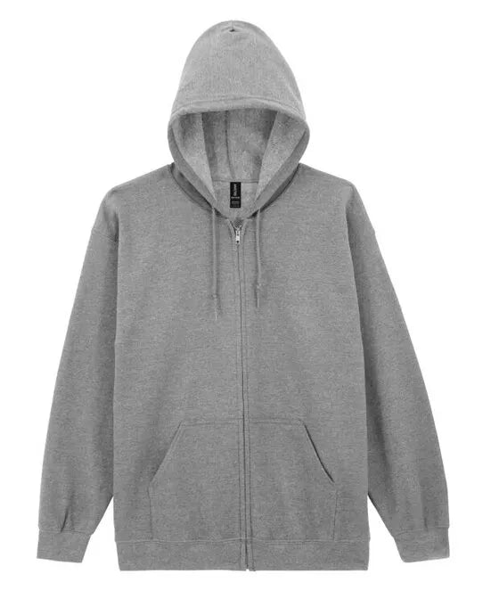 Gildan Heavy Blend Adult Zip Hood Sweat - Sport Grey - 18600 - - Customisable Sweatshirts And Hoodies