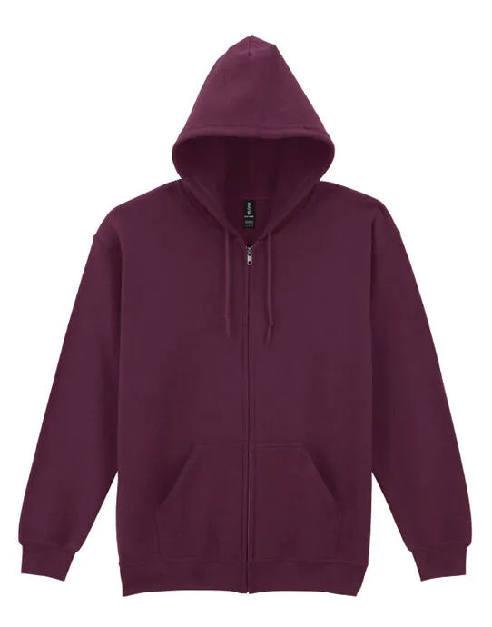 Gildan Heavy Blend Adult Zip Hood Sweat - Maroon - 18600