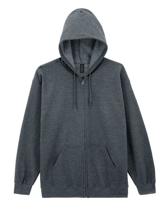 Gildan Heavy Blend Adult Zip Hood Sweat - Dark Heather - 18600