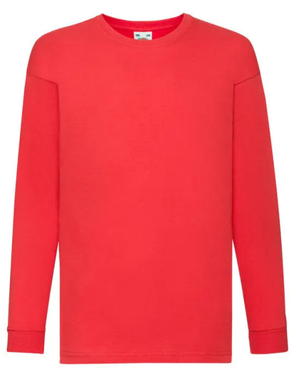 Kids Valueweight Long Sleeve T 61007 - Red - Customisable T-Shirt