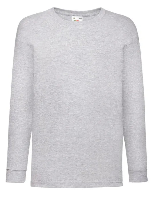 Kids Valueweight Long Sleeve T 61007 - Heather Grey - Customisable T-Shirt