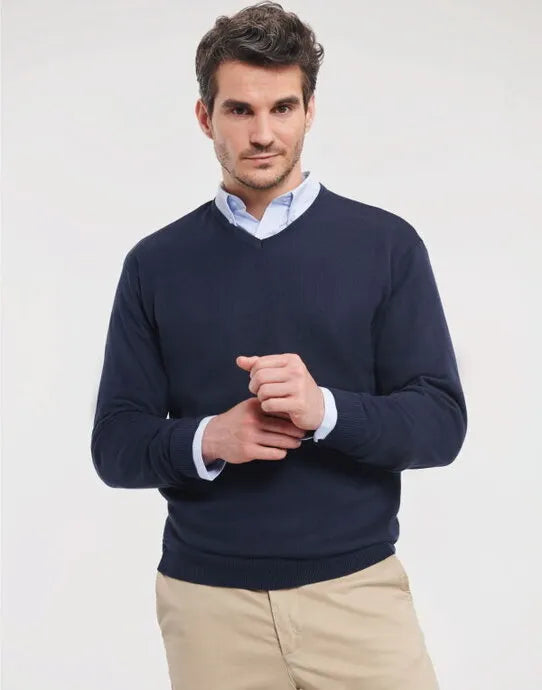 Russell Collection Mens VNeck Pullover 710m