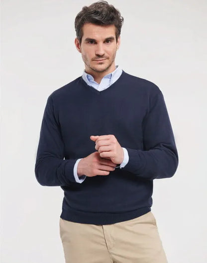 Russell Collection Mens VNeck Pullover 710m
