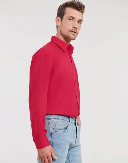 Russell Collection Men LS Classic Poplin 934M