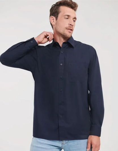 Russell Collection Men LS Classic Poplin 934M