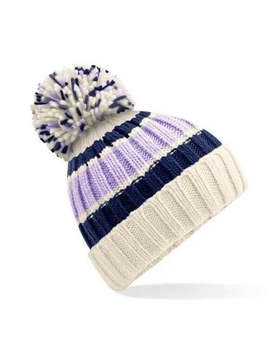 Beechfield Hygge Striped Beanie B392 - - Customisable Beanies