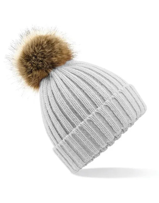 Beechfield Fur Pop Pom Chunky Beanie B412