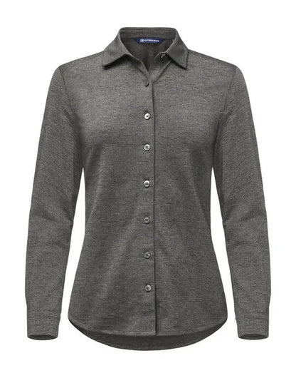 Cutter &amp; Buck - Advantage Shirt Women - Anthracite Melange - Customisable Shirts &amp; Blouses