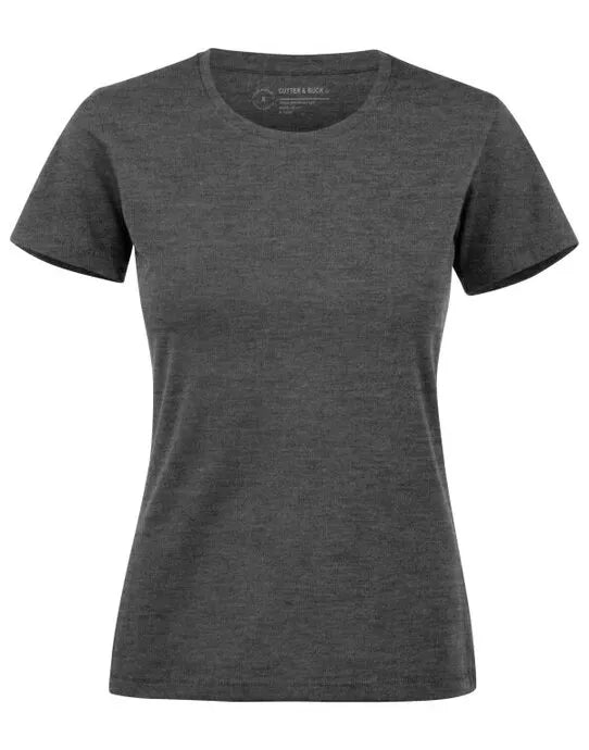 Cutter &amp; Buck - Manzanita Roundneck Women - Anthracite Melange - Customisable T-Shirt