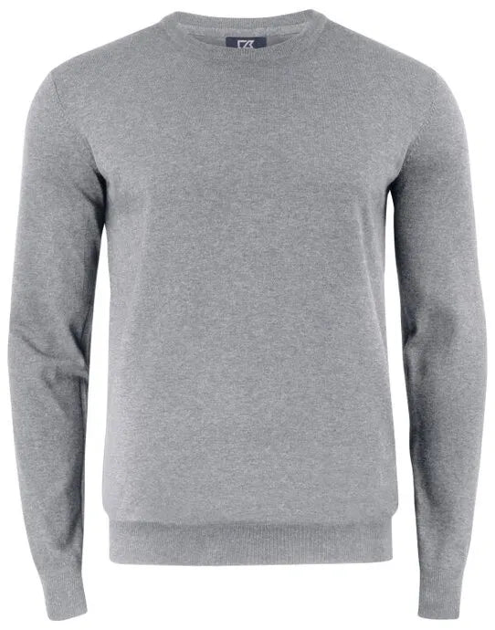 Cutter &amp; Buck - Oakville Crewneck Men - Grey Melange - Customisable Knitwear