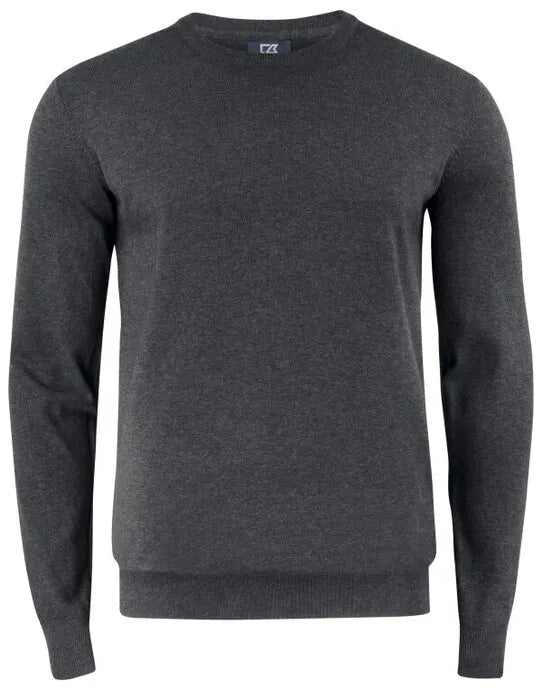 Cutter &amp; Buck - Oakville Crewneck Men - Anthracite Melange - Customisable Knitwear