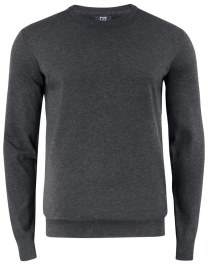 Cutter &amp; Buck - Oakville Crewneck Men - Anthracite Melange - Customisable Knitwear