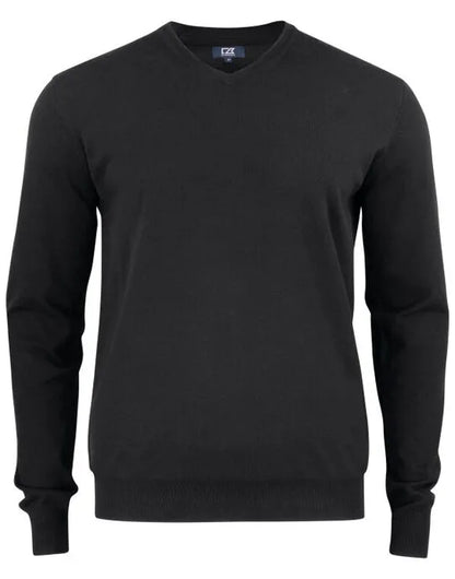 Cutter &amp; Buck - Oakville V-neck Men - Black - Customisable Knitwear