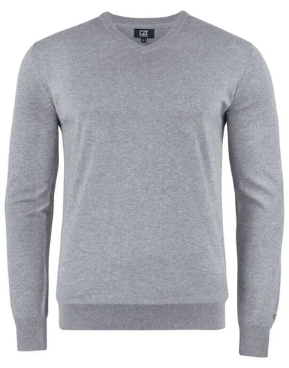 Cutter &amp; Buck - Oakville V-neck Men - Grey Melange - Customisable Knitwear