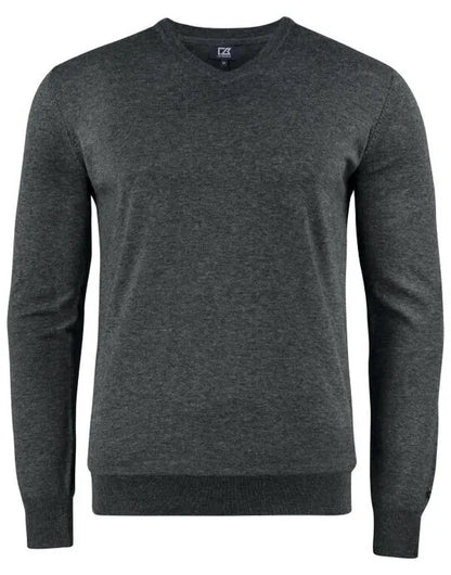 Cutter &amp; Buck - Oakville V-neck Men - Anthracite Melange - Customisable Knitwear