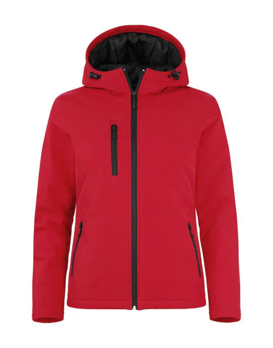 Clique - Ladies Padded Softshell Hoody - Red - Customisable OUTERWEAR