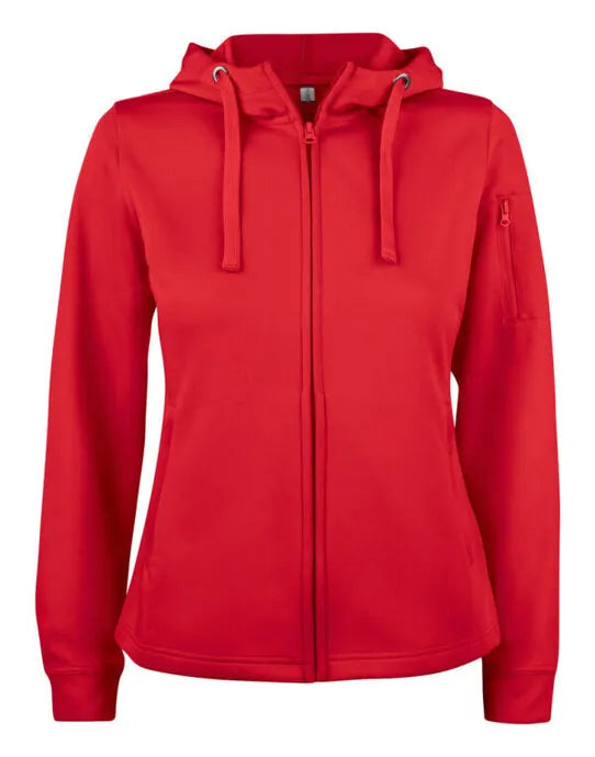 Clique Ladies Basic Active Fz Hoody Cq021015 - Red L - Customisable SWEATSHIRTS AND HOODIES