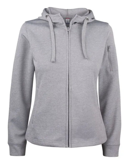 Clique Ladies Basic Active Fz Hoody Cq021015 - Grey Melange XS - Customisable SWEATSHIRTS AND HOODIES