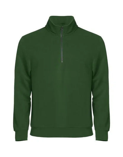 Clique - Basic Half Zip - Bottle Green - Customisable SWEATSHIRTS AND HOODIES