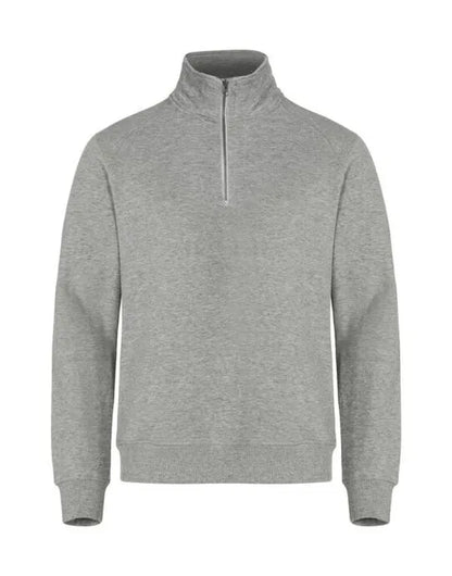 Clique - Basic Half Zip - Grey Melange - Customisable SWEATSHIRTS AND HOODIES