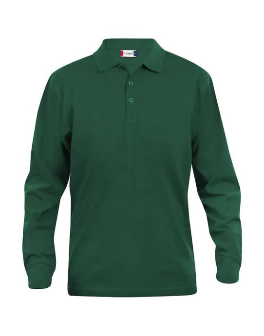 Clique - Long Sleeve Classic Lincoln - Bottle Green - Customisable POLO SHIRTS