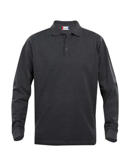 Clique - Long Sleeve Classic Lincoln - Anthracite Melange - Customisable POLO SHIRTS