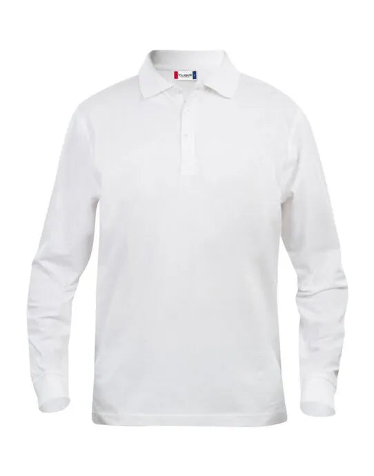 Clique - Long Sleeve Classic Lincoln - White - Customisable POLO SHIRTS