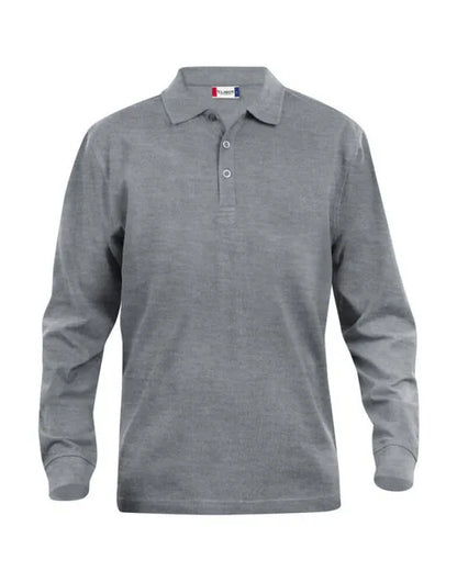 Clique - Long Sleeve Classic Lincoln - Grey Melange - Customisable POLO SHIRTS