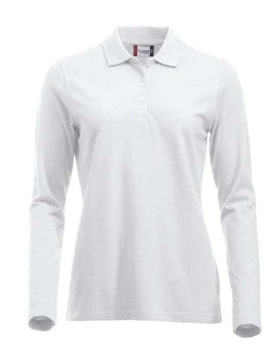 Clique - Long Sleeve Classic Marion - White - Customisable POLO SHIRTS
