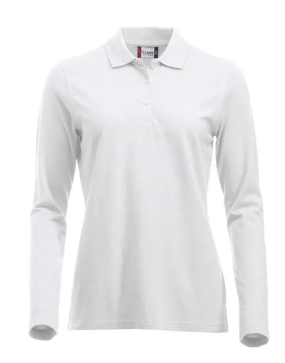 Clique - Long Sleeve Classic Marion - White - Customisable POLO SHIRTS