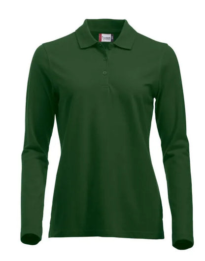 Clique - Long Sleeve Classic Marion - Bottle Green - Customisable POLO SHIRTS