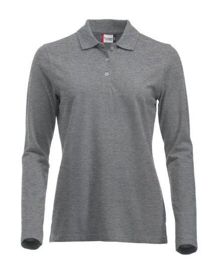 Clique - Long Sleeve Classic Marion - Grey Melange - Customisable POLO SHIRTS
