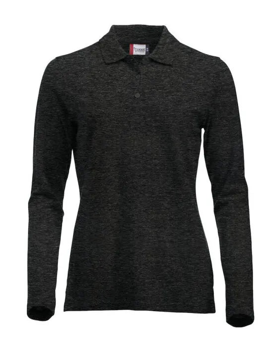 Clique - Long Sleeve Classic Marion - Anthracite Melange - Customisable POLO SHIRTS