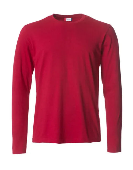 Clique - Basic Long Sleeve T - Red - Customisable T-Shirt