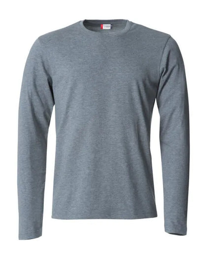 Clique - Basic Long Sleeve T - Grey Melange - Customisable T-Shirt