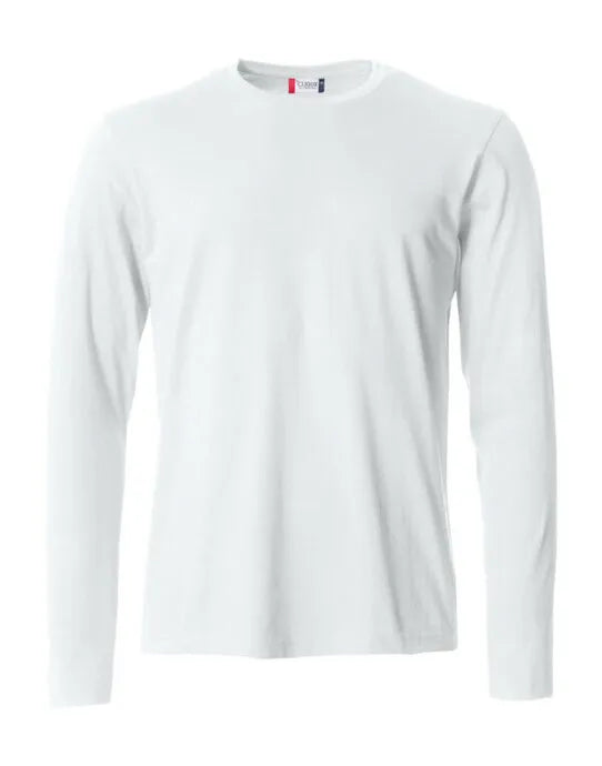 Clique - Basic Long Sleeve T - White - Customisable T-Shirt