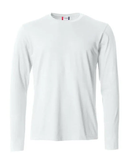 Clique - Basic Long Sleeve T - White - Customisable T-Shirt