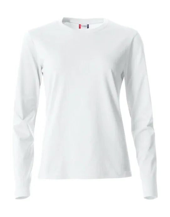 CLIQUE - Ladies L/S Basic-T - White - Customisable T-Shirt