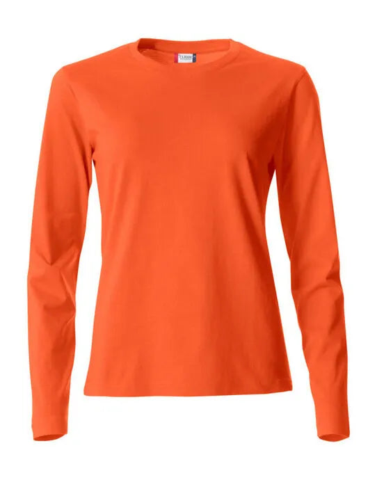 CLIQUE - Ladies L/S Basic-T - Blood Orange - Customisable T-Shirt