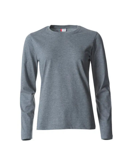 CLIQUE - Ladies L/S Basic-T - Grey Melange - Customisable T-Shirt