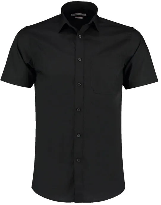 Kustom Kit Mens SS Tailored Poplin Shirt KK141