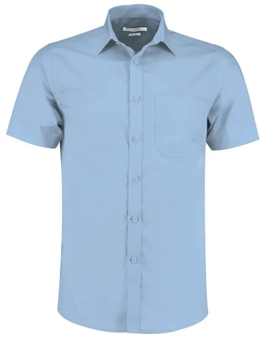 Kustom Kit Mens SS Tailored Poplin Shirt KK141