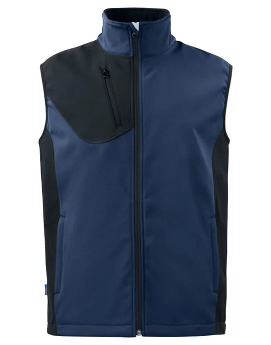 Pro-Job - Prio 3702 Softshell Vest - Navy - Customisable Workwear